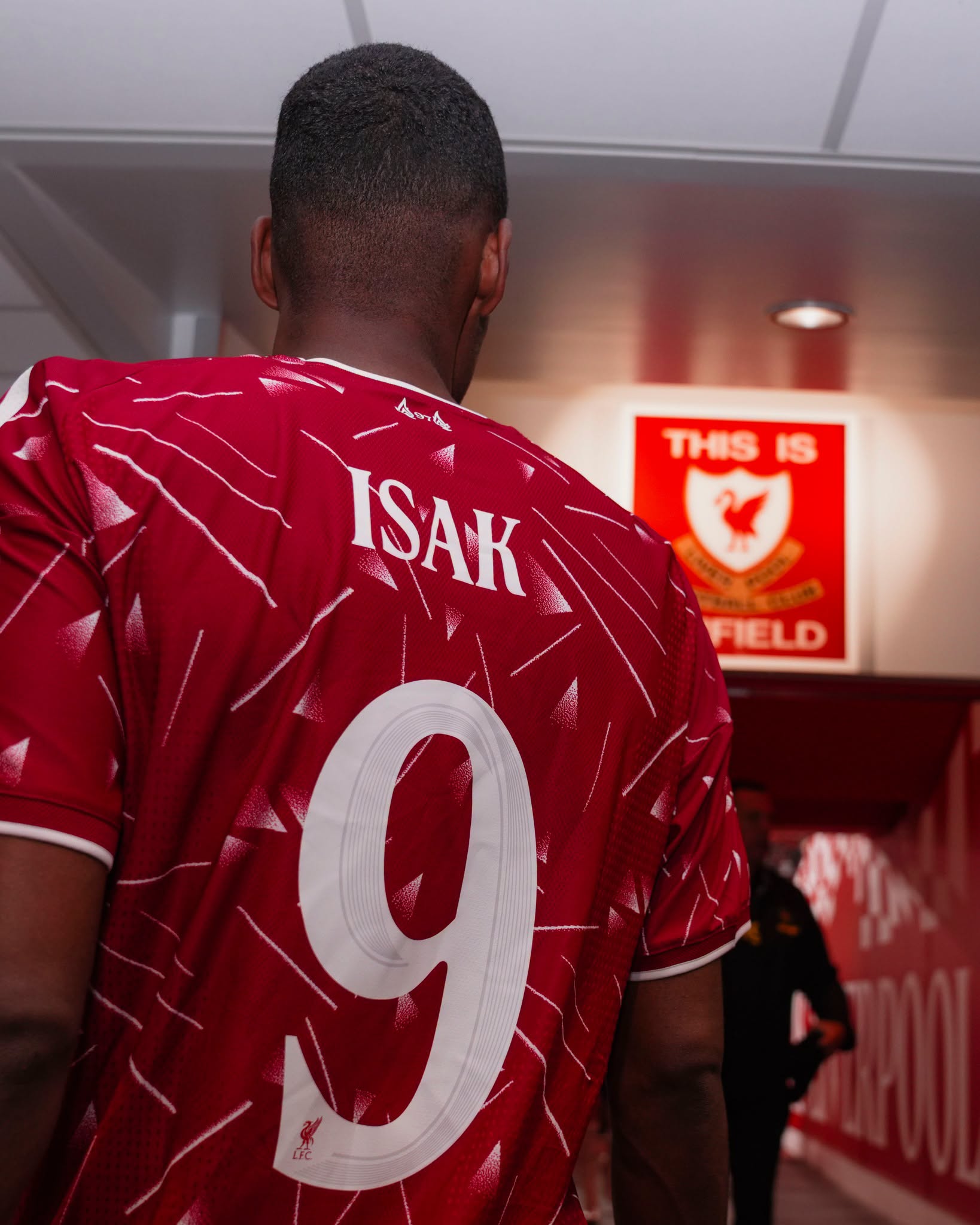 Liverpool shirt in the Anfield tunnel before the Chelsea cup tie