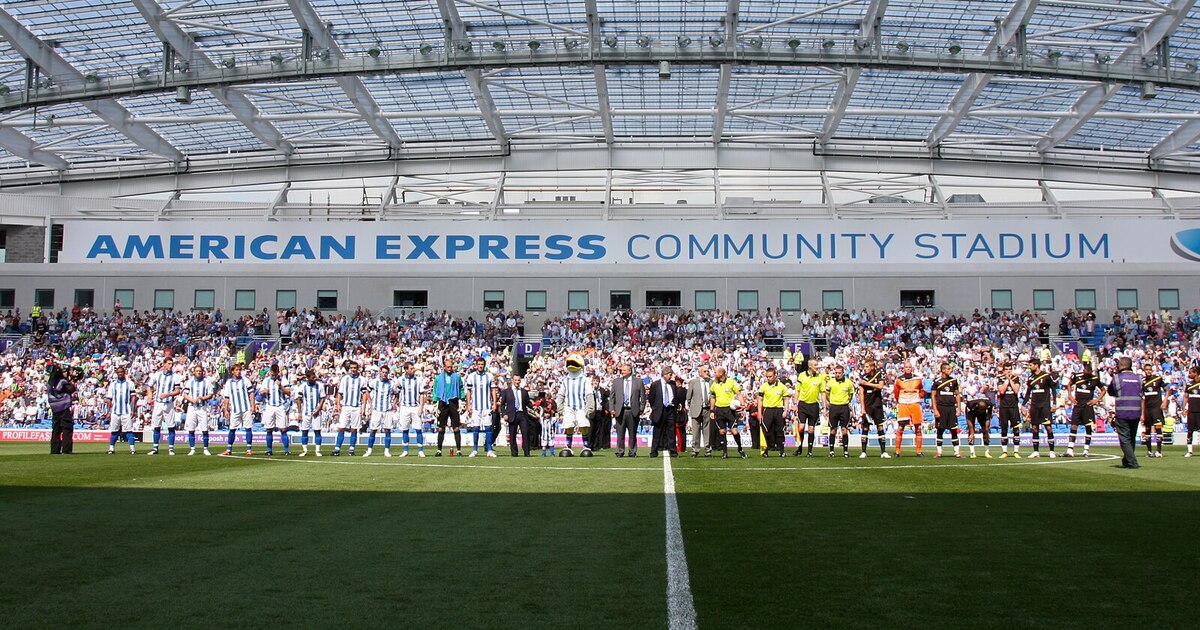 Brighton 5-0 Palace: players line up at the Amex in an archive photo from 2011