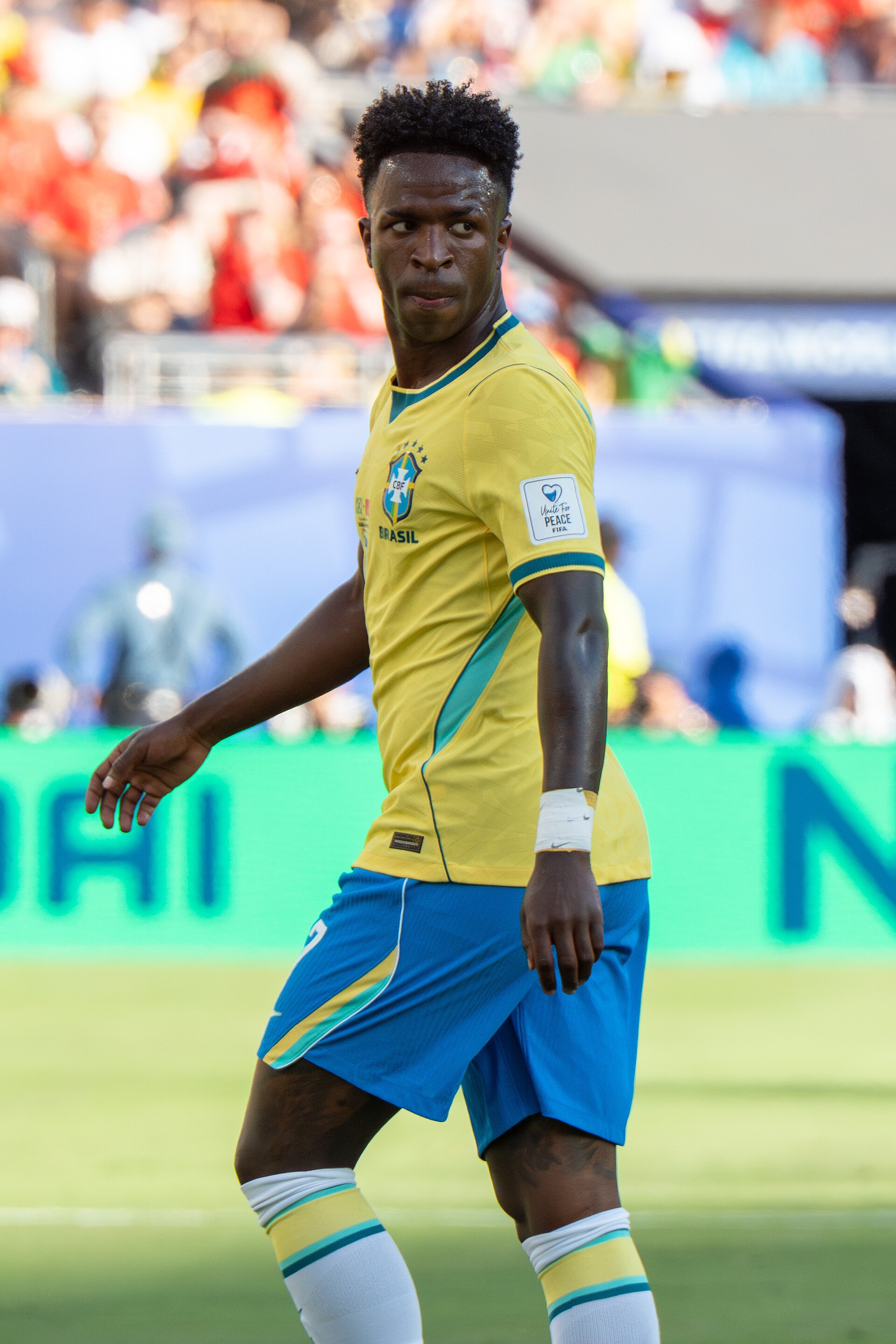 Vinicius Junior in action for Brazil against Morocco, June 2026